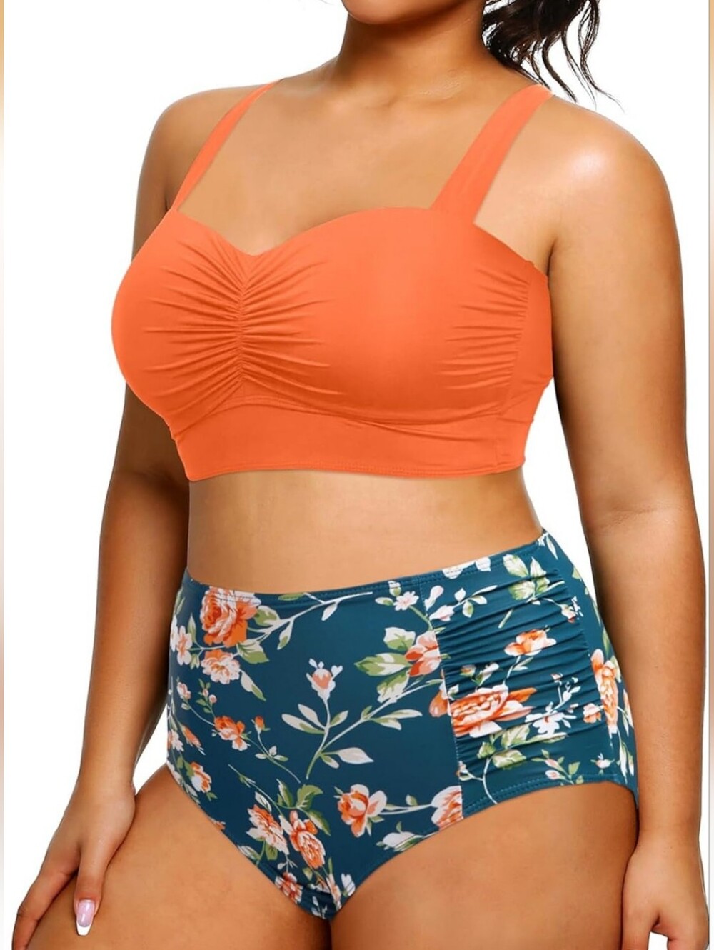 Daci High Waisted Plus Size Bathing Suit Bikini NWT 16W Floral